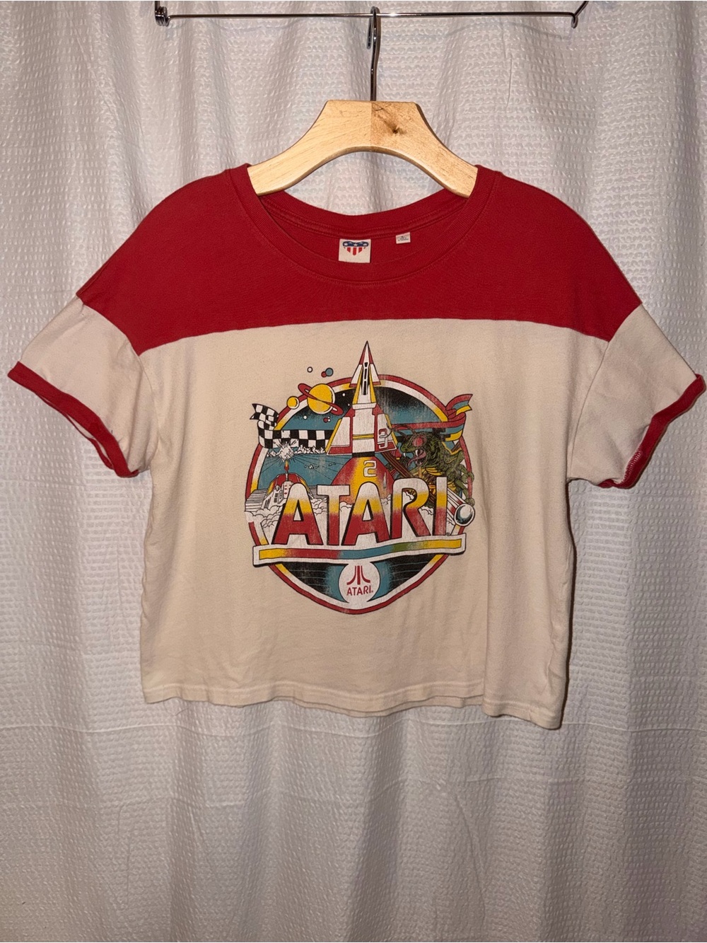 Junk Food Clothing Atari Space Missile Command Cropped Ringer Tee - Size L